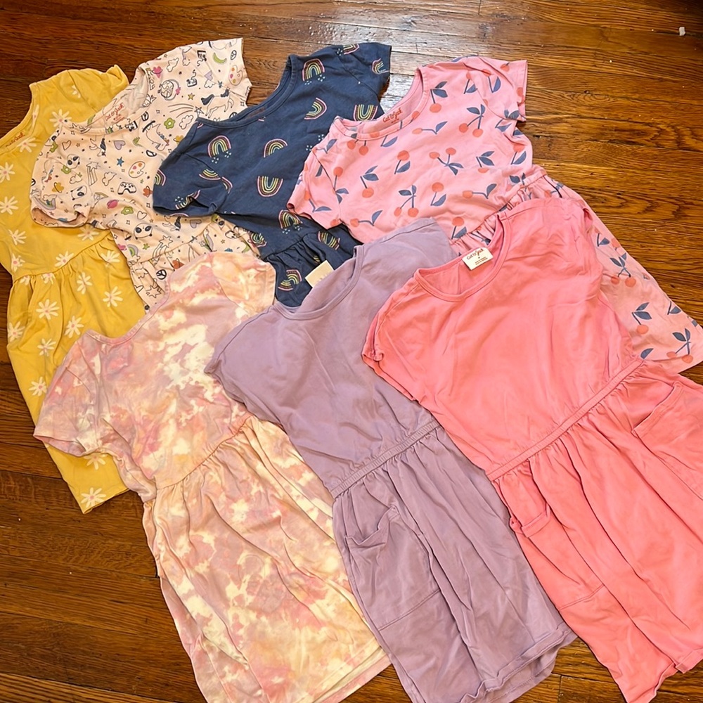 Cat and Jack Girls Short sleeve dresses size M 7/8